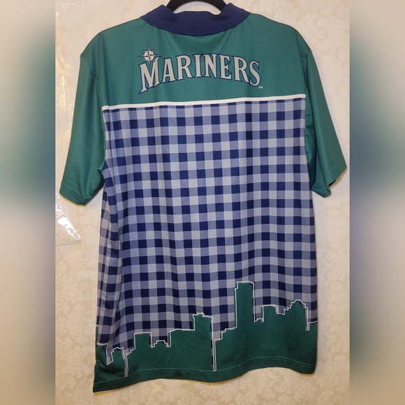 Seattle Mariners Checkered Polo Shirt - Picture 2 of 3